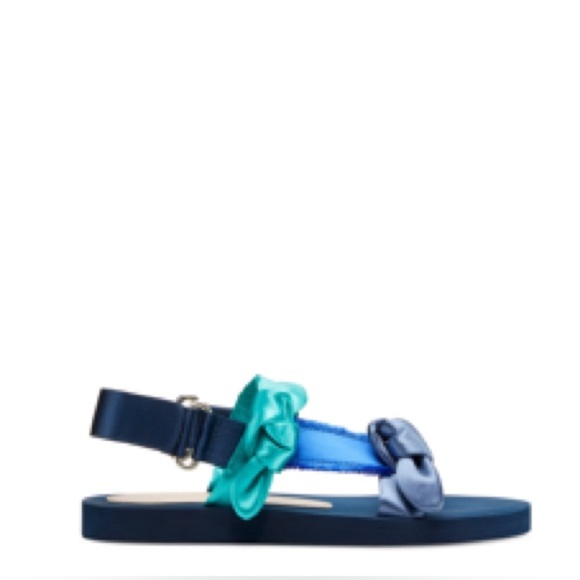 Stuart Weitzman Bandeau Sport Sandal Teva Style Satin Bow Strap Size 7.5 Adjusts - Picture 1 of 10